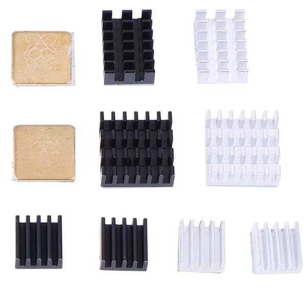 5st för Raspberry Pi 2/3/4 3B+ 4B kylfläns i aluminium kylarkit för Raspberry Pi 4 (Guld)