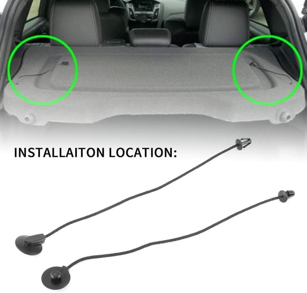 Pakethyllans fästsnöre, 2 st pakethyllans fästrem, för Focus MK3 2012- Ford