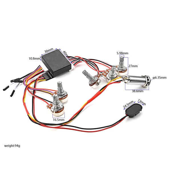 Förkopplad 3-bands aktiv baskrets Aktiv & passiv EQ Equalizer Elektrisk basförförstärkarkrets