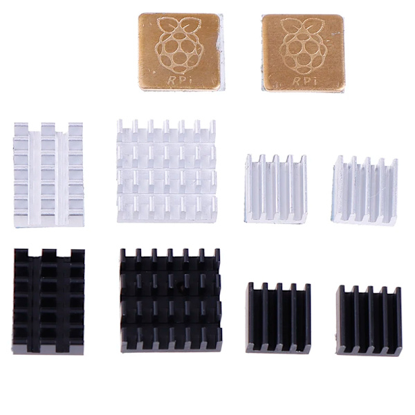 5st för Raspberry Pi 2/3/4 3B+ 4B kylfläns i aluminium kylarkit för Raspberry Pi 4 (Guld)