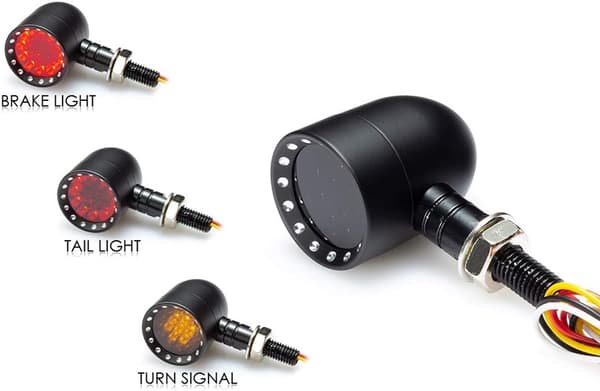 Delar Motorcykel LED Blinkers Broms Bakljus Integrerade för Custom Chopper PAR