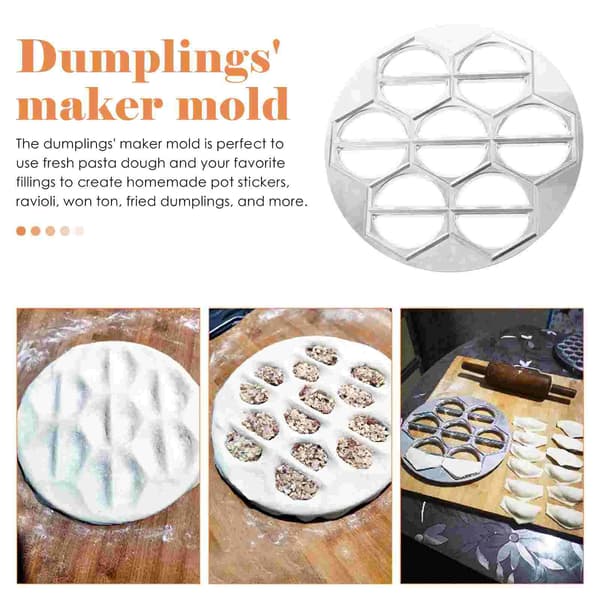 1 st Pro Tools Aluminiumlegering Dumpling Form Multi Hole Metal Dumplings Maker Hushåll Pierogi Form 14 Hål Dumpling