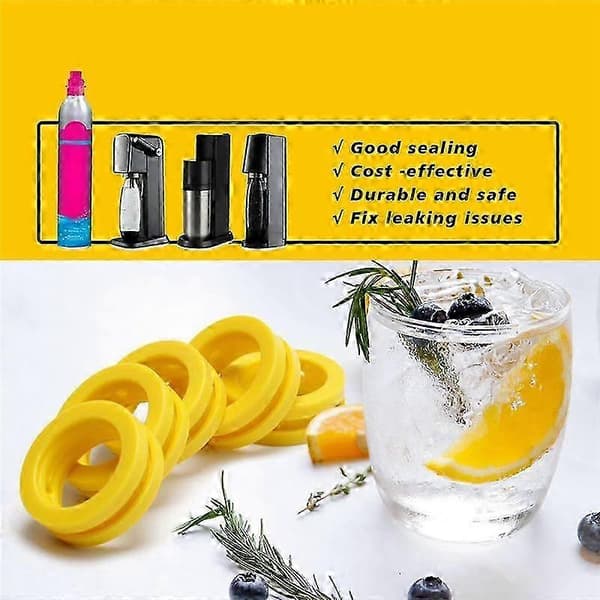 O-ringar Sodamaskins Co2 Cylinder Utbytes Carbonator Packningar 5st O-ringar Sodamaskin