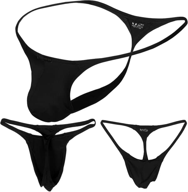 Herrars lågmidjade G-string Trosor Lättviktsunderkläder Herrtrosor för män Bikiniunderkläder Svart