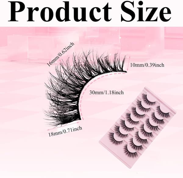 7 par lösögonfransar, Wispy False Fox Eye som ser ut som extensions, 3D-fransar, mjuka remsfransar, förpackning