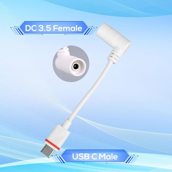 2st Barrel Plug till USB-C strömadapter för solpanel och USB-C säkerhetskameror kompatibel med Spotlight Cam Pro Stick Up Cam Pro