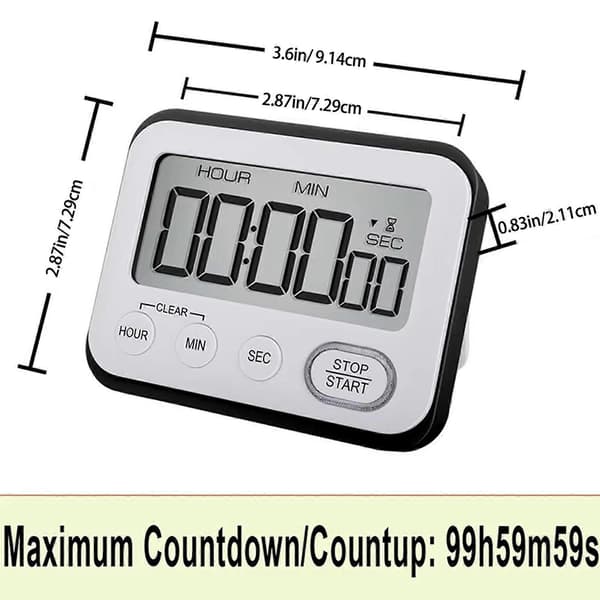 Digital Timer Räkna Upp/Ner Timer Bord Magnetisk Timer LCD-Display Timer Matlagnings Timer Stoppur för Klassrum Kontor Flerfärgad