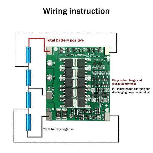 4S 14.8V 40A Litiumbatteriskyddskort 18650 Batteriladdningskort Equalizer Strömskydd