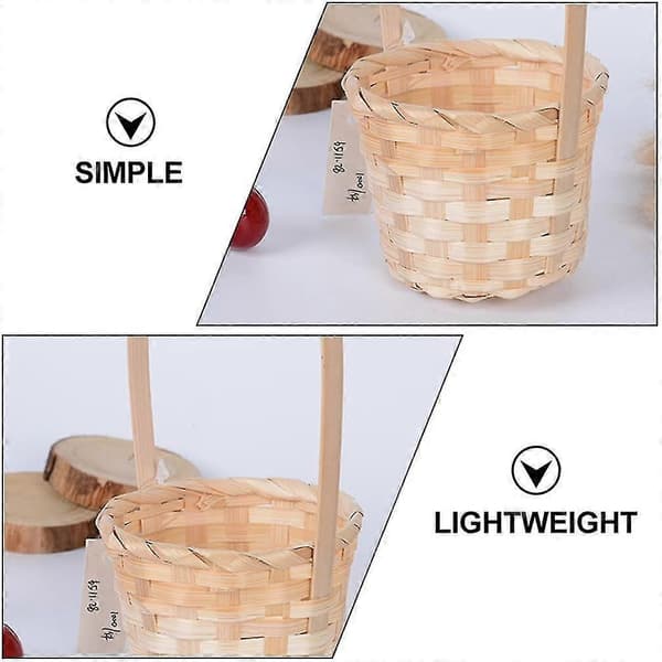 5-pack Rattan Korg Bröllop Blomsterkorg Universal Korg Rustik Bröllopsdekoration