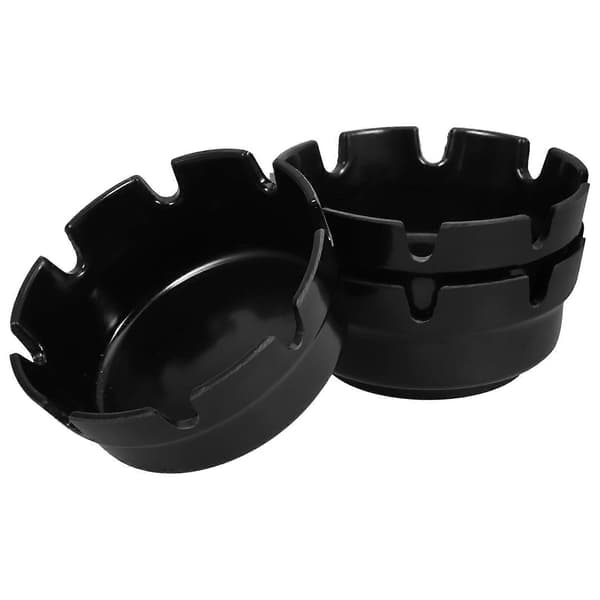 Askkopp för utomhusbruk, svart plast, 3-pack
