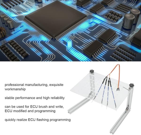 BDM Frame Board, Silver LED BDM Frame Bracket Multifunktionellt ECU-programmeringsverktyg med 4 sondstift för fordon