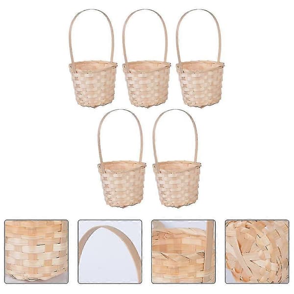 5-pack Rattan Korg Bröllop Blomsterkorg Universal Korg Rustik Bröllopsdekoration
