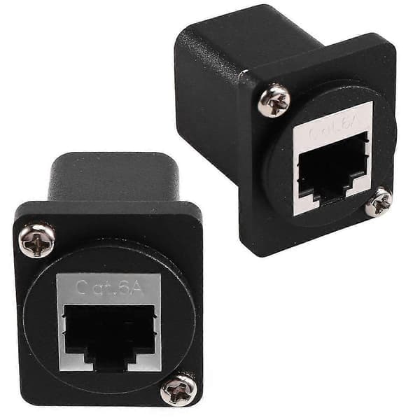 2 st Ethernet GigE RJ45 Cat 6A EtherCON Feedthru Modulär Panelkontakt för Switchcraft EH-serien N
