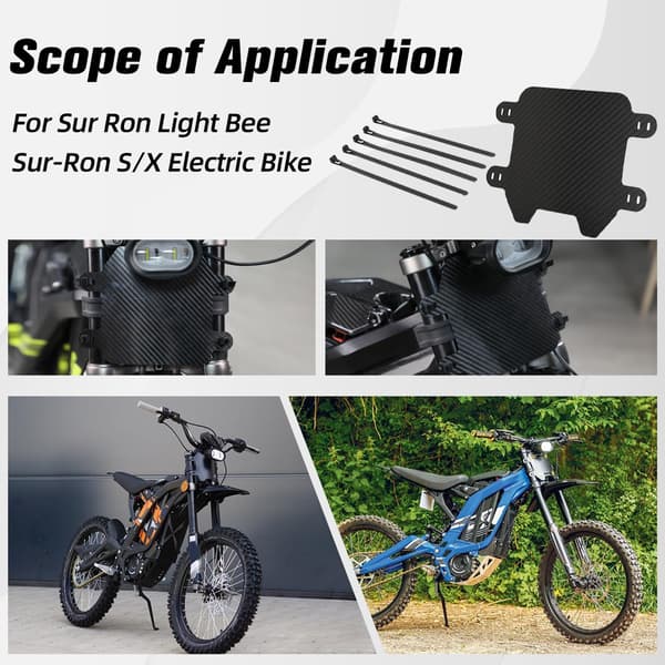 Sur Ron Frontplåt Kolfiber Motorcykel Nummerskylt Front Nummerskylt För Sur-Ron S/X Sur Ron Light Bee Elmotorcykel