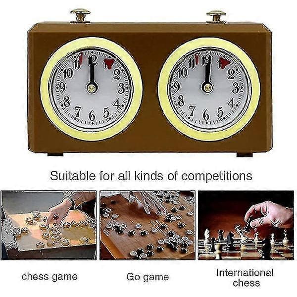 Mekanisk schackklocka analog för schackspel Timer Klockor Timers Inga batterier behövs