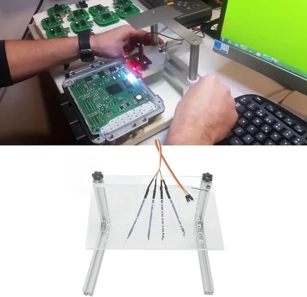 BDM Frame Board, Silver LED BDM Frame Bracket Multifunktionellt ECU-programmeringsverktyg med 4 sondstift för fordon