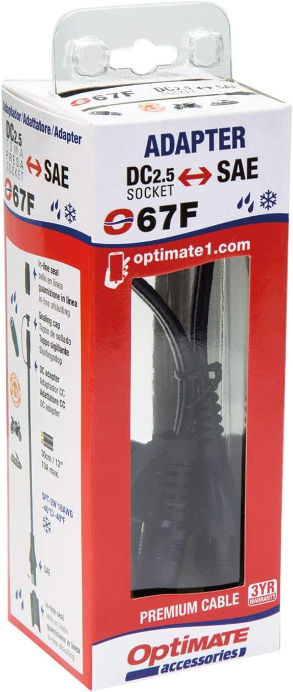 Tecmate OptiMate O67F DC 25-uttag till SAE-adapter