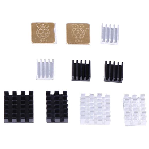 5st för Raspberry Pi 2/3/4 3B+ 4B kylfläns i aluminium kylarkit för Raspberry Pi 4 (Guld)