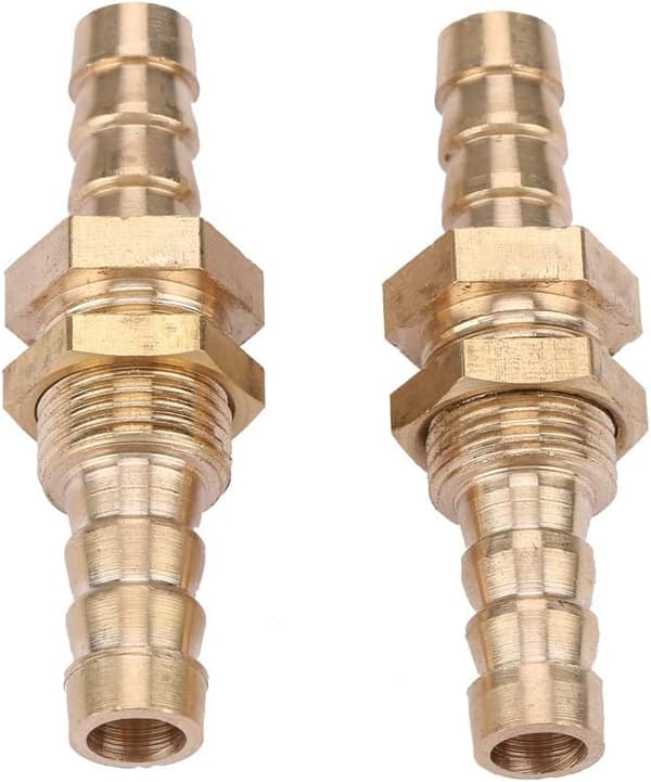 Mässing hullingförsedd skottkoppling 2 st slanghulling mässingskoppling adapter (8mm)