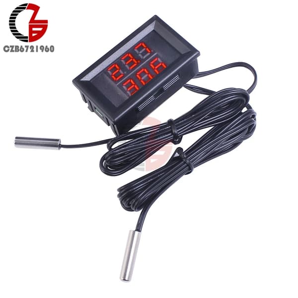 3-siffrig 0,28 tum DC 4V-28V dubbeltermometer dubbel LED-display NTC vattentät sensor termisk termometer 5V 12V 24V tem testare