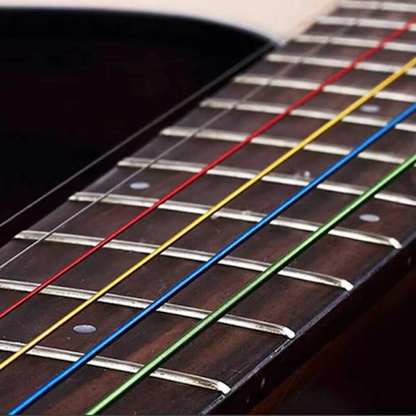 Miwayer Set med 6 akustiska gitarrsträngar E-A regnbågsfärger för folklig akustisk gitarr klassisk gitarr
