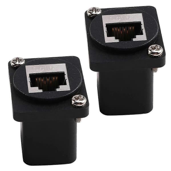 2 st Ethernet GigE RJ45 Cat 6A EtherCON Feedthru Modulär Panelkontakt för Switchcraft EH-serien N