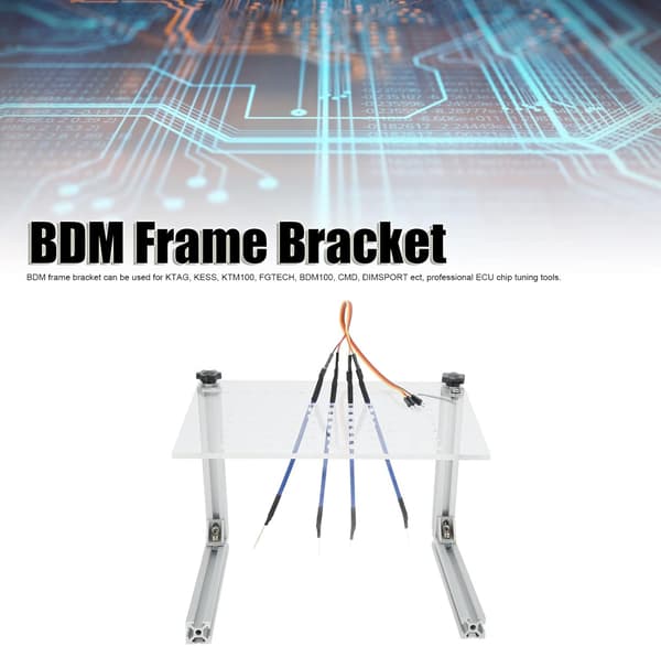 BDM Frame Board, Silver LED BDM Frame Bracket Multifunktionellt ECU-programmeringsverktyg med 4 sondstift för fordon