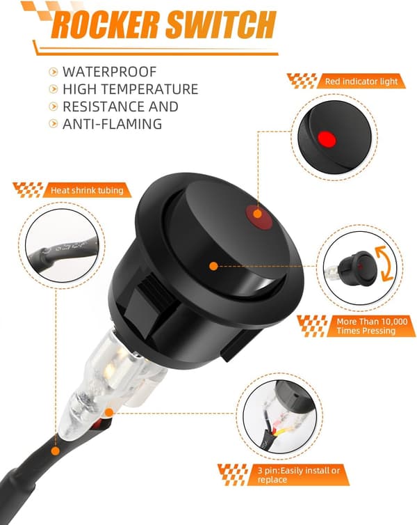 CO LIGHT Ledningsnet 1-leder til LED-lysbjælke LED-arbejdslys 12V kontakt relæ ledningsnet-sæt til off-road ATV UTV