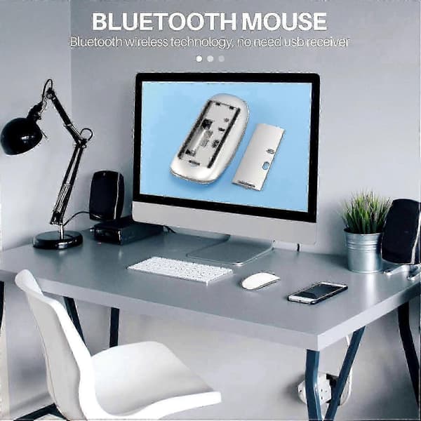 Trådlös mus för PC & Mac - Uppladdningsbar Slim Bluetooth Magic Mouse