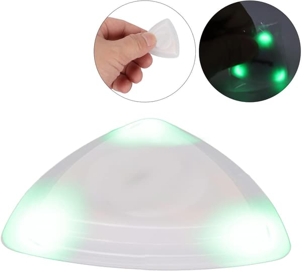 Glödande LED-gitarrplektrum, ersättning för akustisk elbasgitarr (grön)