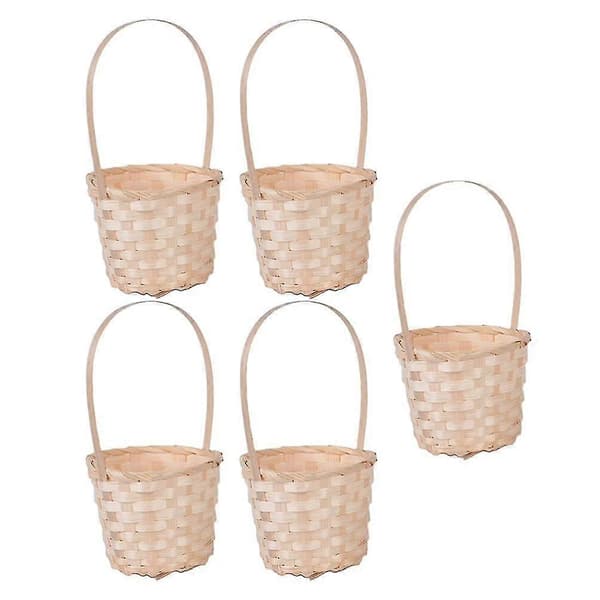 5-pack Rattan Korg Bröllop Blomsterkorg Universal Korg Rustik Bröllopsdekoration