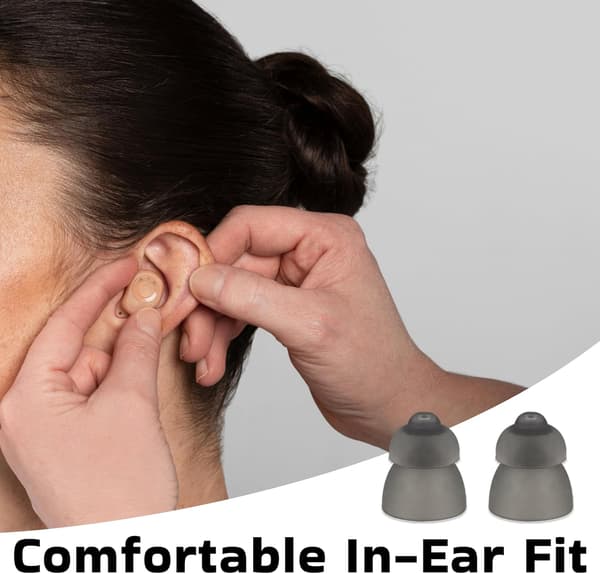 Phonak Hörgeräte Silikonöronproppar, Storlek S 9mm, Dubbellagers Öppen Design, 10-pack, Grå