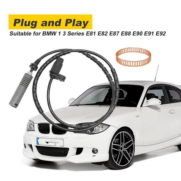 2 uppsättningar bakre ABS-hastighetssensor med ABS-ring vänster och höger 34526762466 ersättning för BMW 1-serie E88 E87 E82 E81 3-serie E93 E92 E91 E90