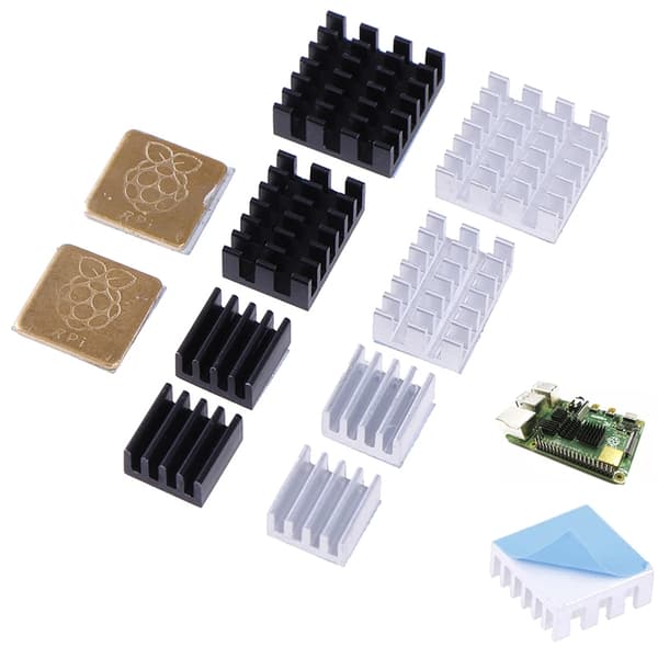 5st för Raspberry Pi 2/3/4 3B+ 4B kylfläns i aluminium kylarkit för Raspberry Pi 4 (Guld)