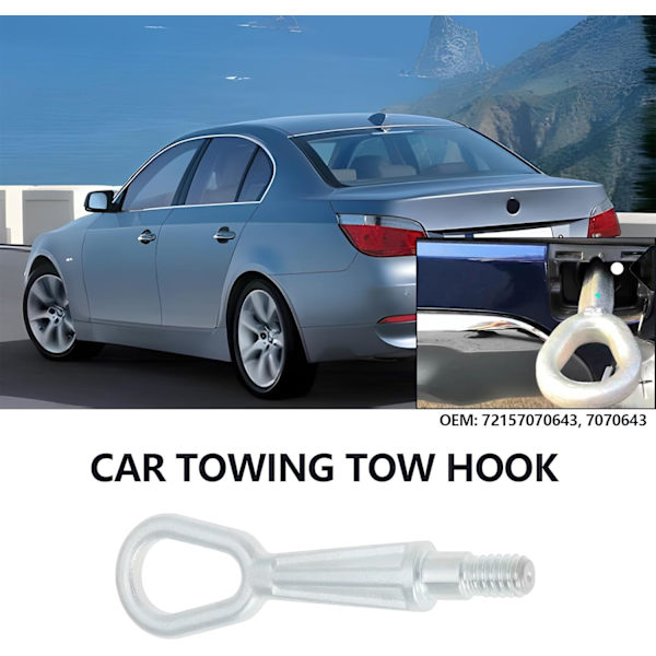 ECSiNG Bogserkroksbult Ersättning 72157070643 Kompatibel med BMW 1 3 5 7 X5 X3-serien E53 E60 E61 E63 E64 E65 E70 E87 E90 E91 Bogserkrok
