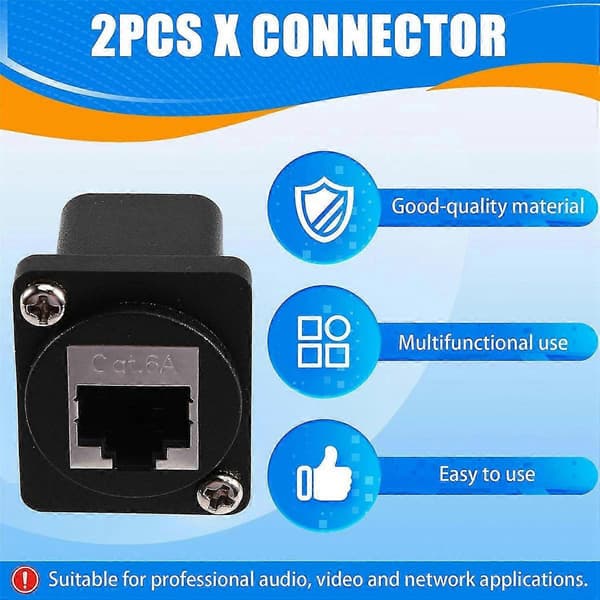2 st Ethernet GigE RJ45 Cat 6A EtherCON Feedthru Modulär Panelkontakt för Switchcraft EH-serien N