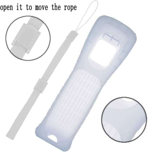 Lactivx Wii Silikonfodral med handledsrem för Nintendo Wii Remote Controller (Klar 2-pack)