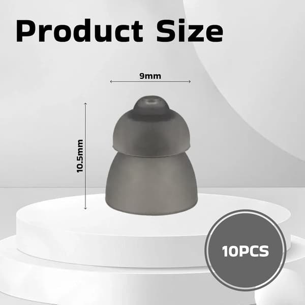 Phonak Hörgeräte Silikonöronproppar, Storlek S 9mm, Dubbellagers Öppen Design, 10-pack, Grå