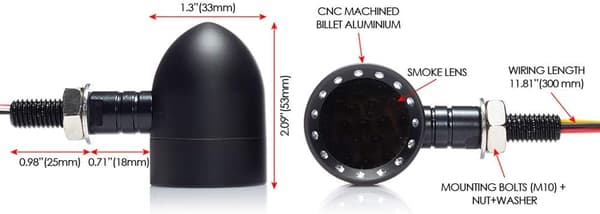Delar Motorcykel LED Blinkers Broms Bakljus Integrerade för Custom Chopper PAR