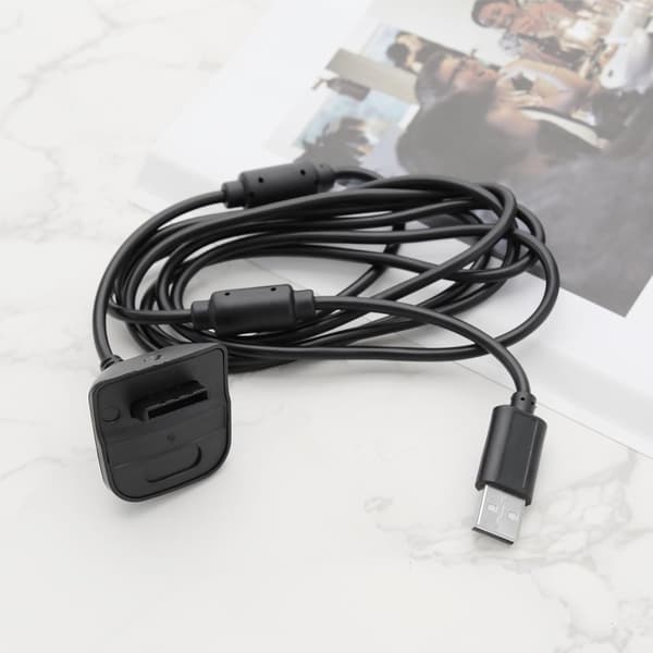 2 stk. USB-opladningskabel-erstatning kompatibel med Xbox 360/360 Slim controller opladerkabel tilbehør sort