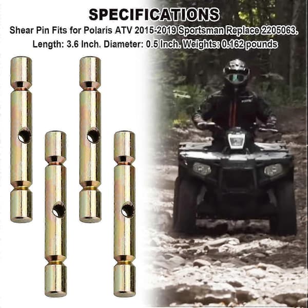 Glacierfits Snöplogsstift (4-pack) för Polaris ATV-plogar
