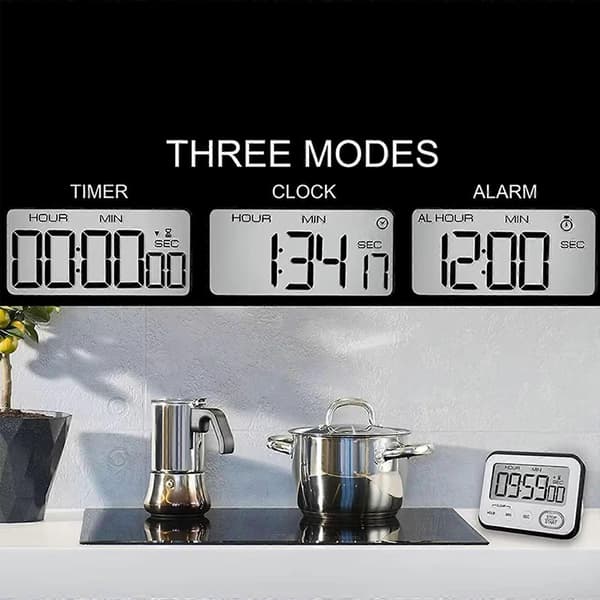 Digital Timer Räkna Upp/Ner Timer Bord Magnetisk Timer LCD-Display Timer Matlagnings Timer Stoppur för Klassrum Kontor Flerfärgad