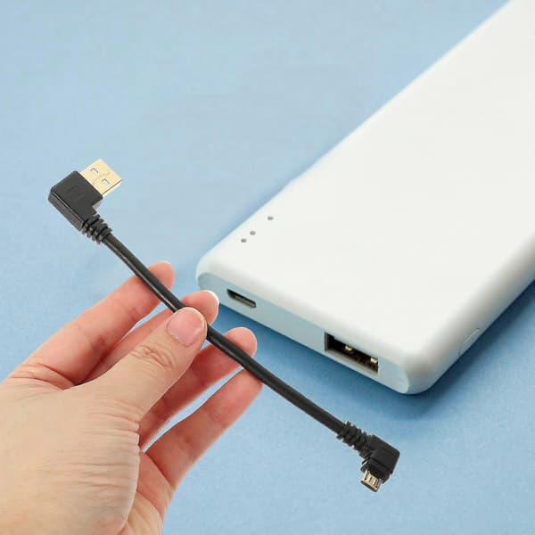 Micro USB-laddningskabel för dataöverföring 6 st Högervinkeldesign Svart