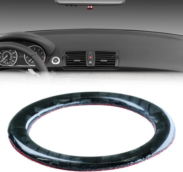 ciciment Kolfiber Start/Stopp-knappsring kompatibel med E90/E91/E92/E93 - Svart Motor Tändning Tryckknapp Omgivande Trimskydd