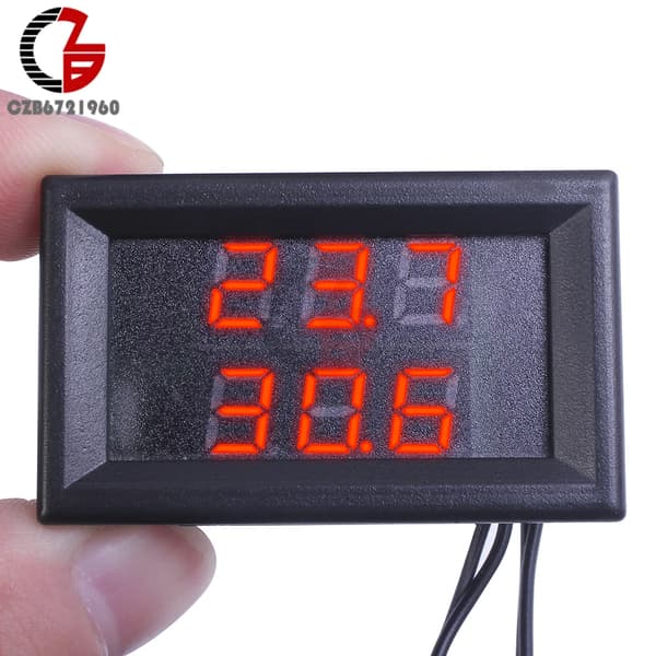 3-siffrig 0,28 tum DC 4V-28V dubbeltermometer dubbel LED-display NTC vattentät sensor termisk termometer 5V 12V 24V tem testare