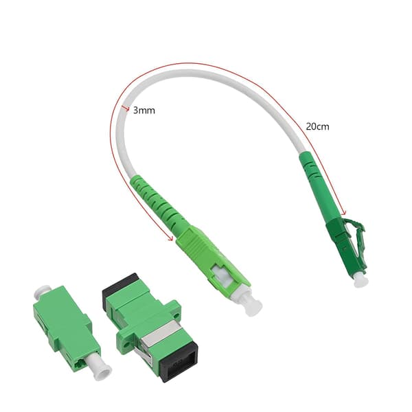 LC/APC-SC/APC fiberoptisk patchkabel - Singlemode Simplex Jumper med adaptrar och kopplingar 20CM
