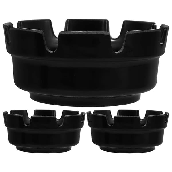 Askkopp för utomhusbruk, svart plast, 3-pack
