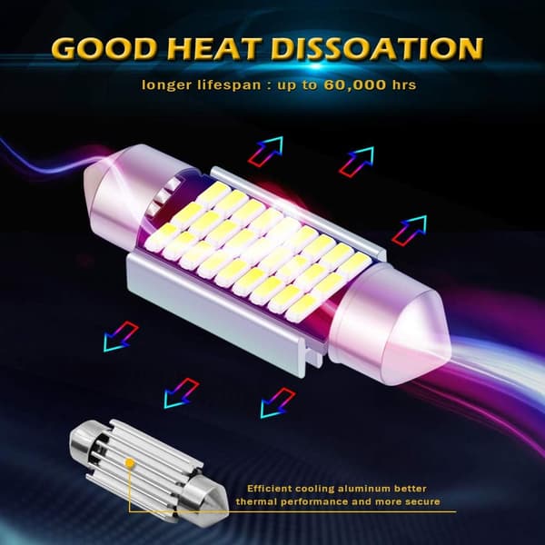 10 st C5W-lampor 36 mm LED Pure White CANbus för Samsung 2835 SMD registreringsskyltsbelysning för BMW E39 E36 E46 E90 E60 E30 E53 E70
