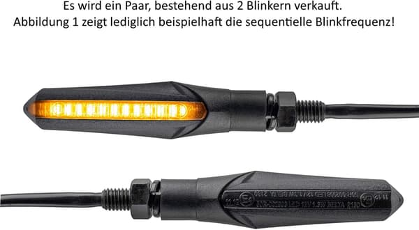 Simda Pro 2 st ECE LED Motorcykel Blinkers Universal S Ljusgul med SMD