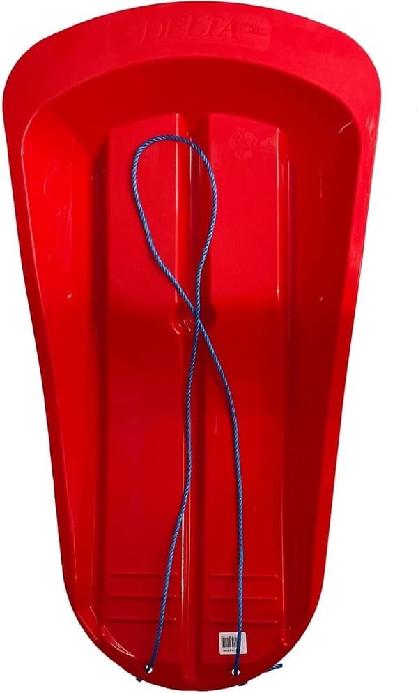 Blå plast kraftig snöpulka kälke bob 2-pack